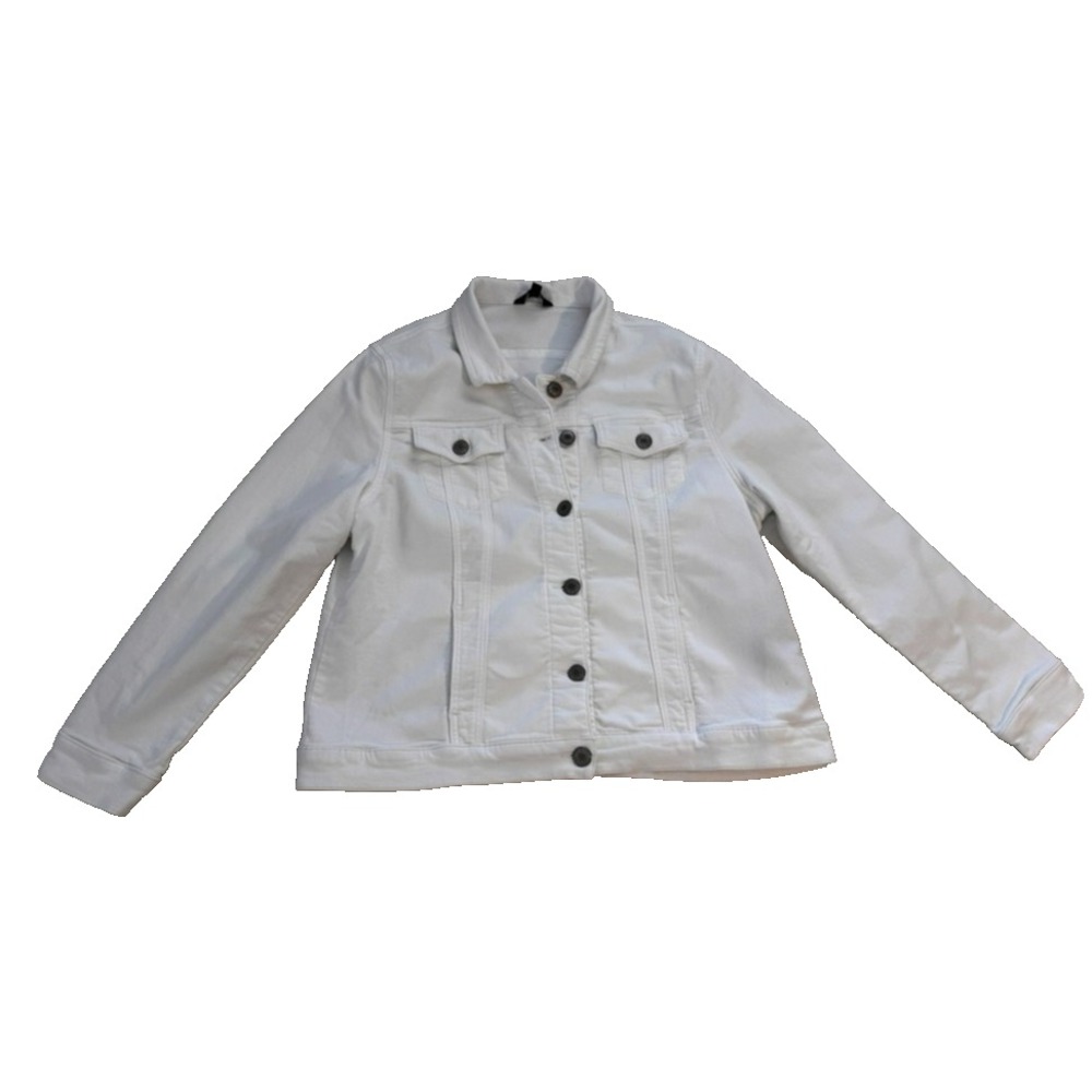 Buffalo David Bitton Womens XL Stretch Knit Terry "Denim" Jacket White Cotton - Picture 5 of 11
